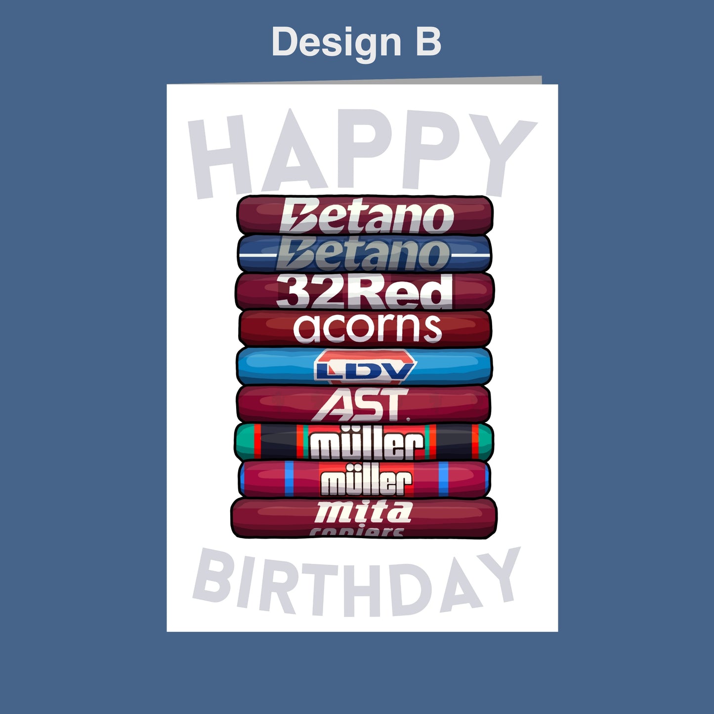 A birthday card with a stack of various colored pencils arranged in a pattern, with the text "Happy Birthday" displayed above the stack.