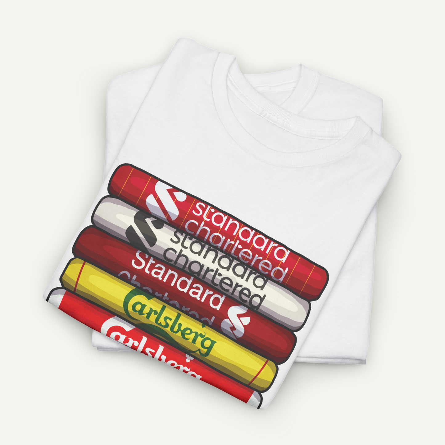 Liverpool Football Club Shirt Stack T-Shirt | KitStax Collection | Retro Football Fan Gift