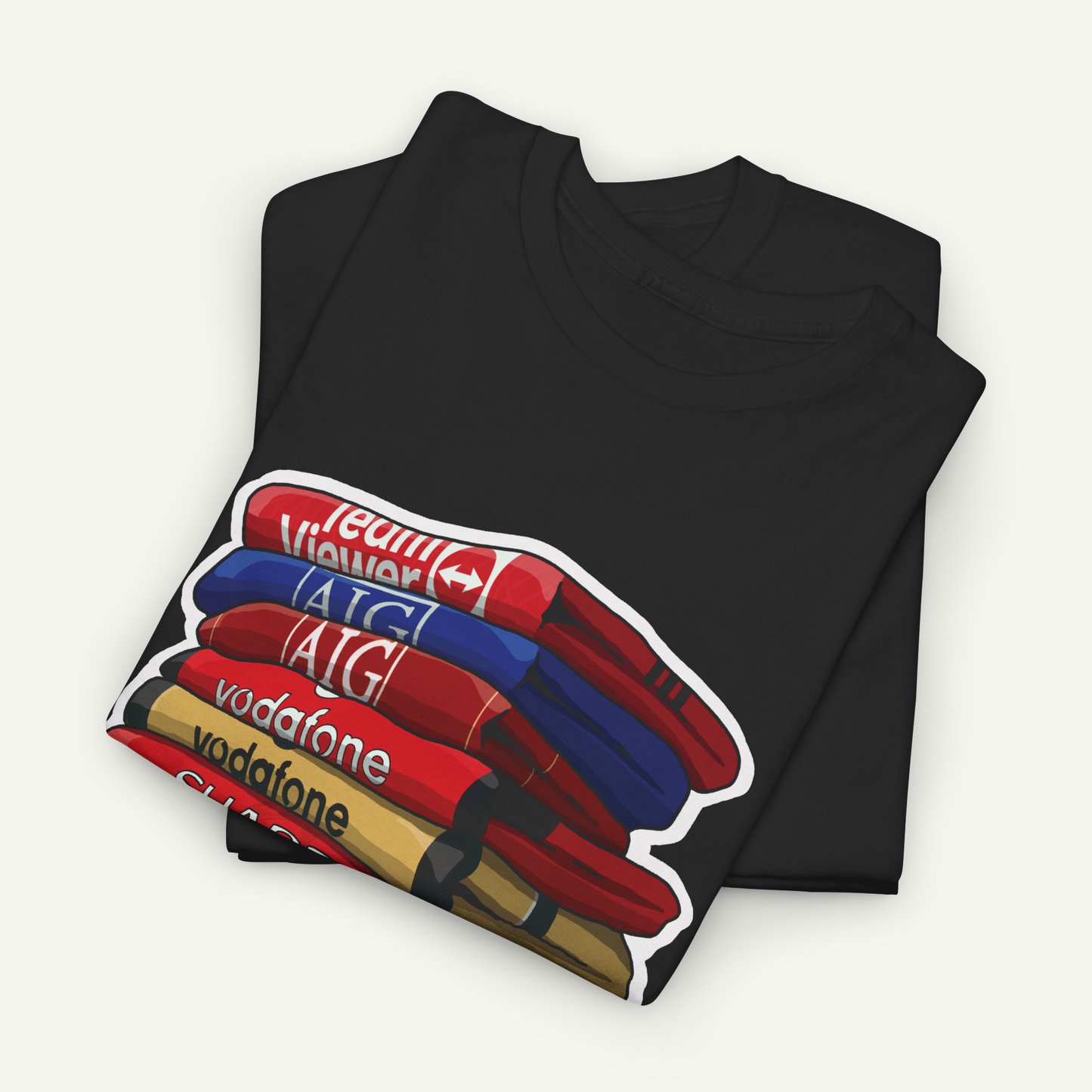 Manchester United Football Club Shirt Stack T-Shirt | KitStax Collection | Retro Football Fan Gift