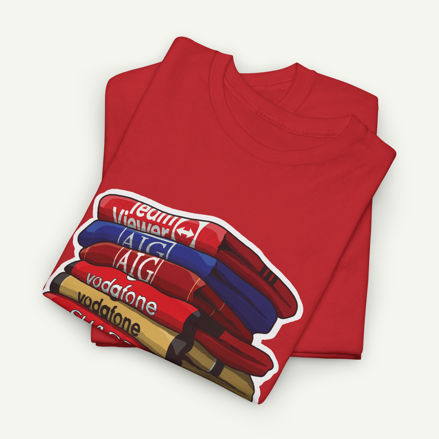 Manchester United Football Club Shirt Stack T-Shirt | KitStax Collection | Retro Football Fan Gift