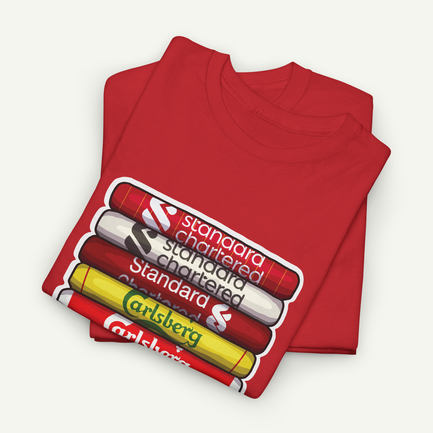 Liverpool Football Club Shirt Stack T-Shirt | KitStax Collection | Retro Football Fan Gift
