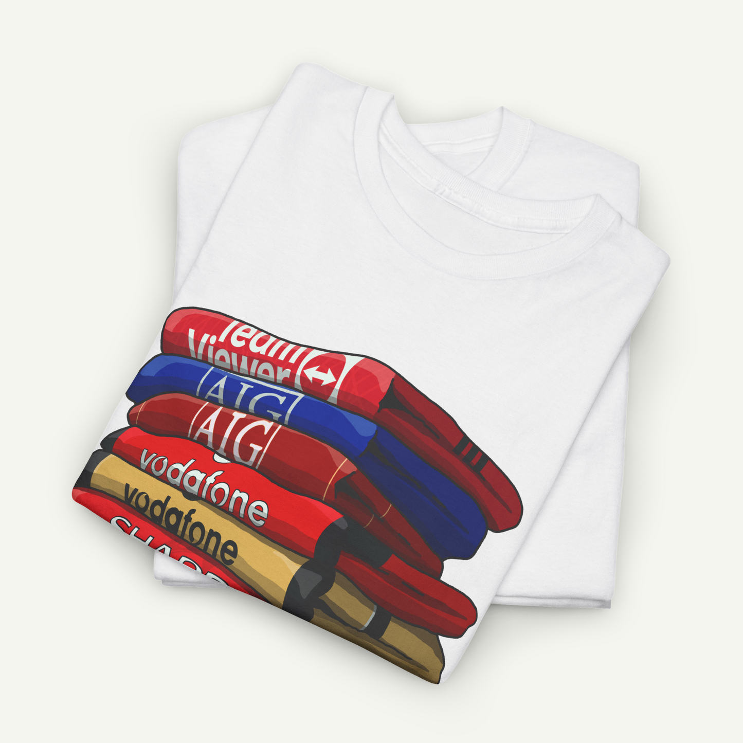 Manchester United Football Club Shirt Stack T-Shirt | KitStax Collection | Retro Football Fan Gift