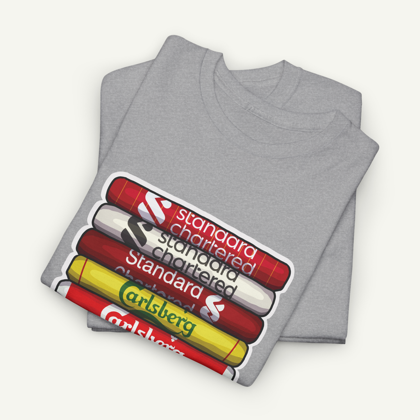 Liverpool Football Club Shirt Stack T-Shirt | KitStax Collection | Retro Football Fan Gift