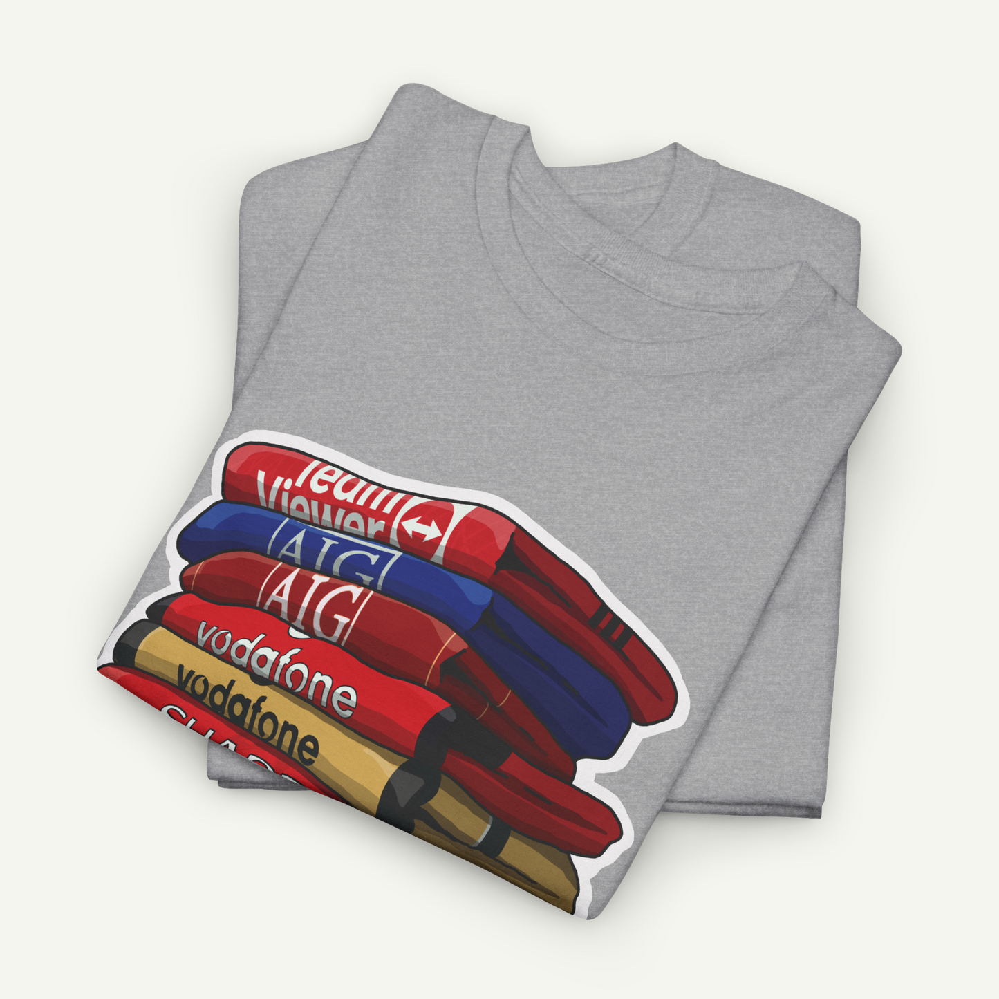 Manchester United Football Club Shirt Stack T-Shirt | KitStax Collection | Retro Football Fan Gift