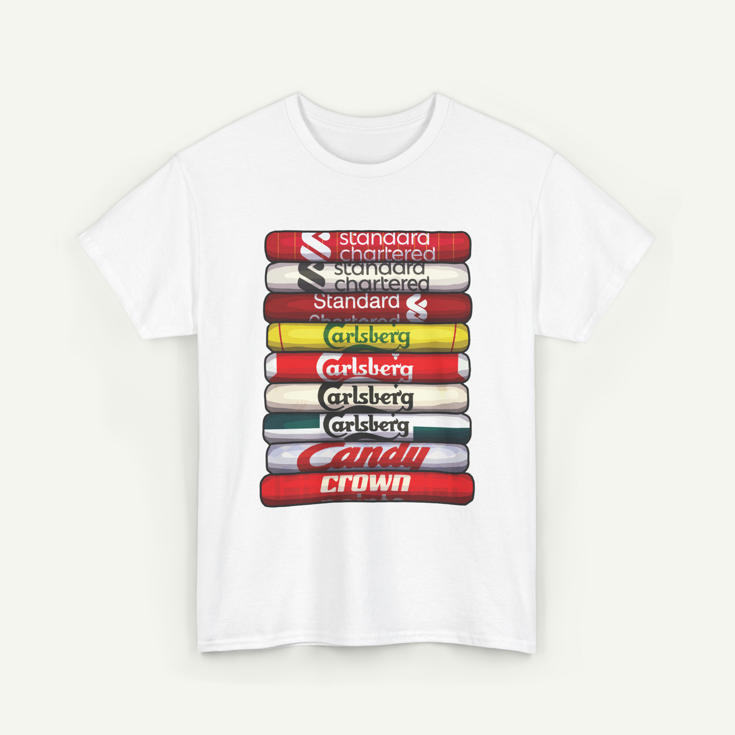 Liverpool Football Club Shirt Stack T-Shirt | KitStax Collection | Retro Football Fan Gift
