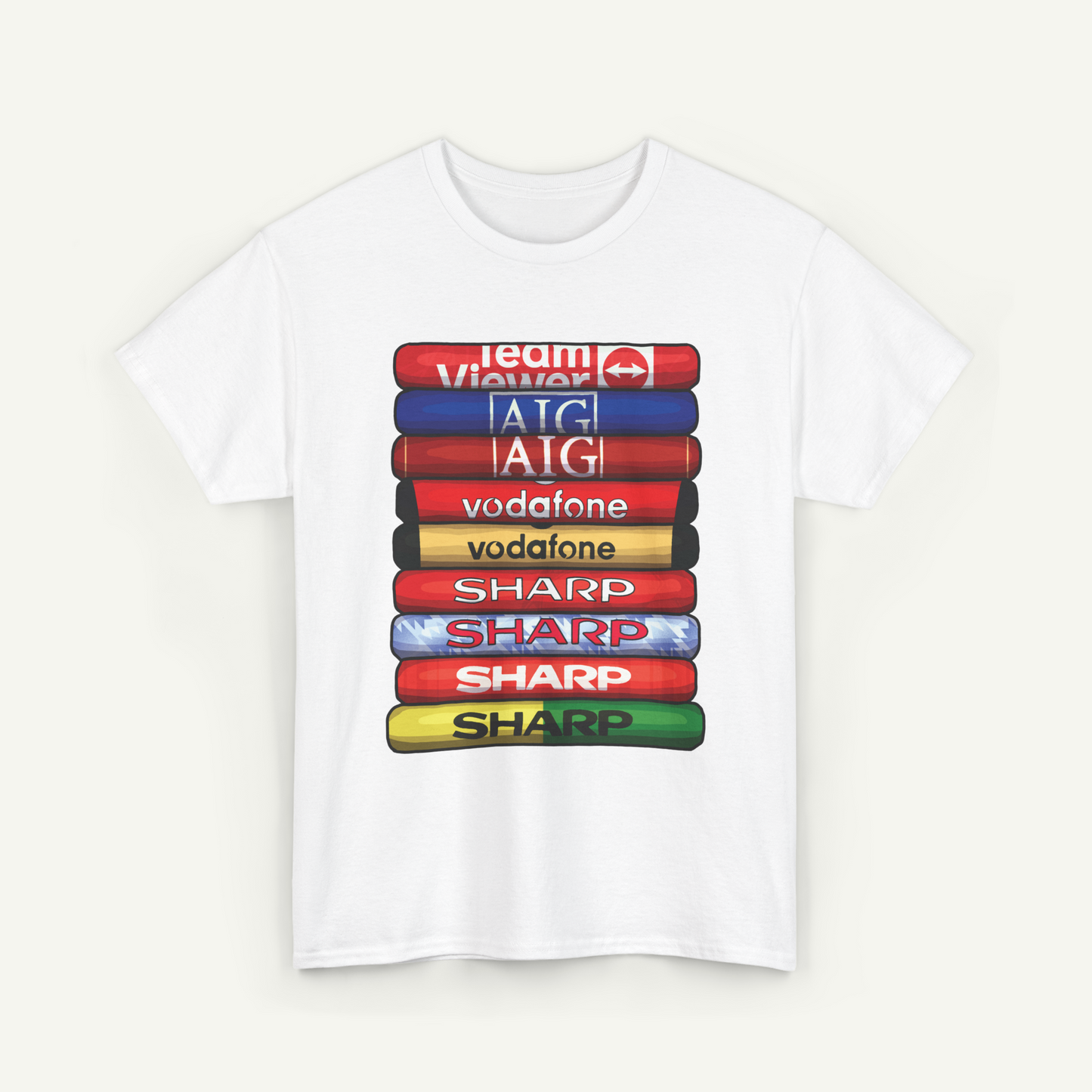Manchester United Football Club Shirt Stack T-Shirt | KitStax Collection | Retro Football Fan Gift