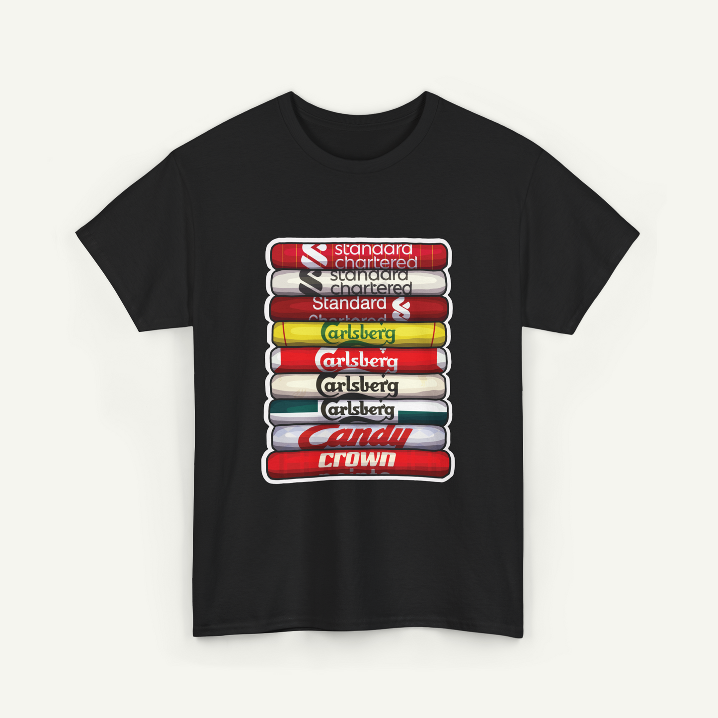 Liverpool Football Club Shirt Stack T-Shirt | KitStax Collection | Retro Football Fan Gift