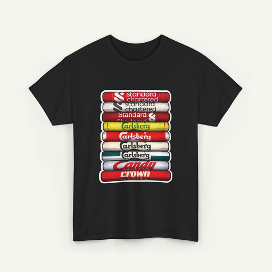 Liverpool Football Club Shirt Stack T-Shirt | KitStax Collection | Retro Football Fan Gift