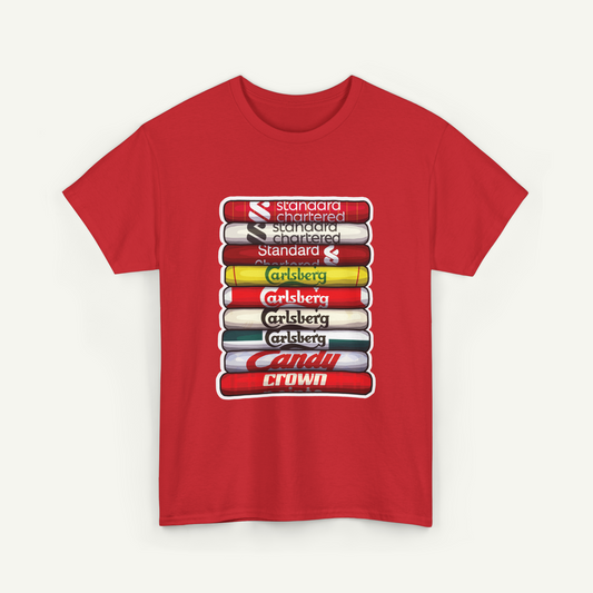 Liverpool Football Club Shirt Stack T-Shirt | KitStax Collection | Retro Football Fan Gift