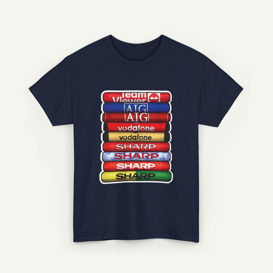 Manchester United Football Club Shirt Stack T-Shirt | KitStax Collection | Retro Football Fan Gift