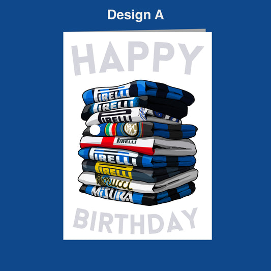 A stack of colorful books titled "Happy Birthday" against a blue background.