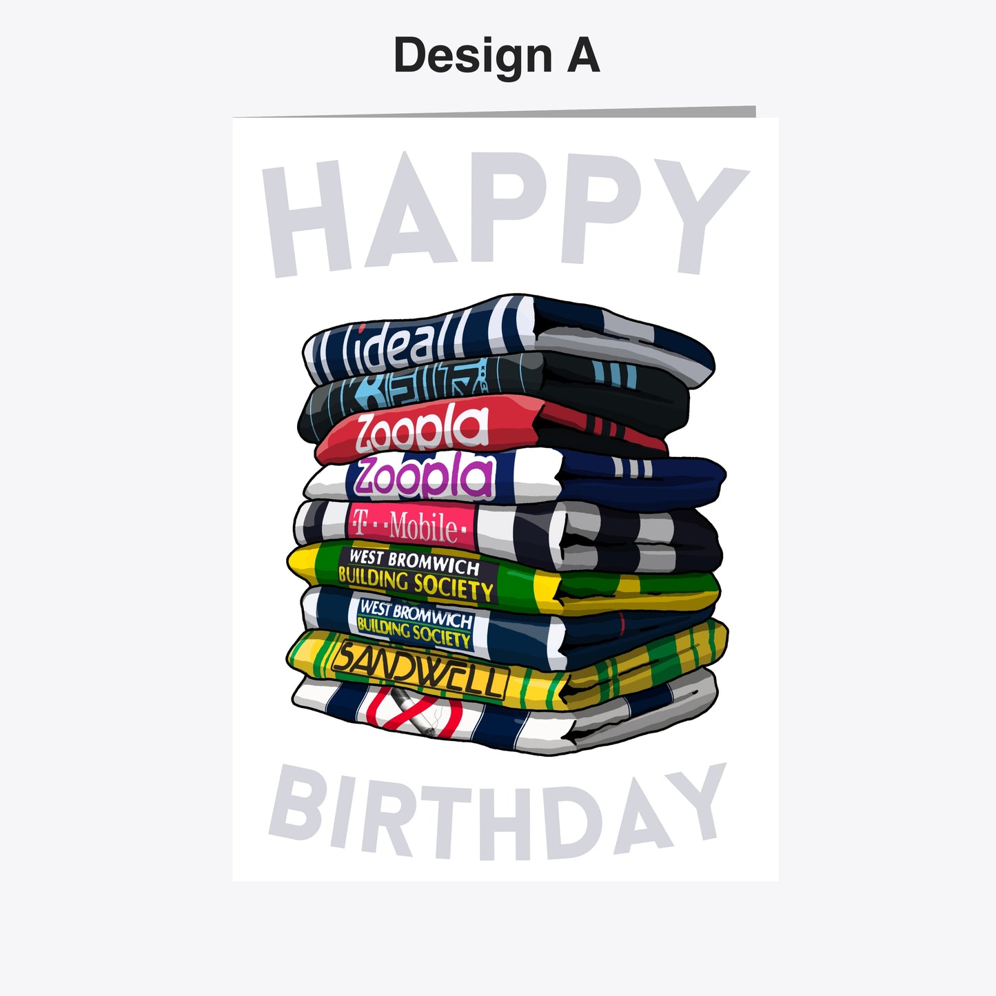 A stack of colorful towels with the text "HAPPY BIRTHDAY" written on them.
