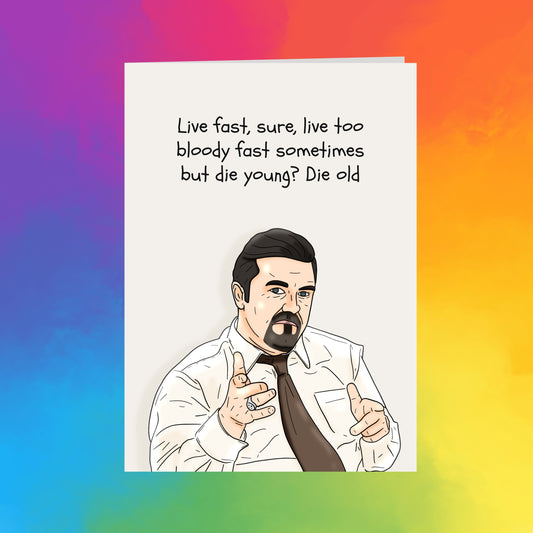 The image is a cartoon of a man with a serious expression, wearing a white shirt and tie, and making a hand gesture.
